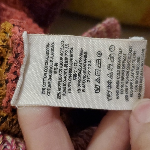 Free People Candyland Striped Pullover Cropped Sweater Size S - Picture 11 of 13